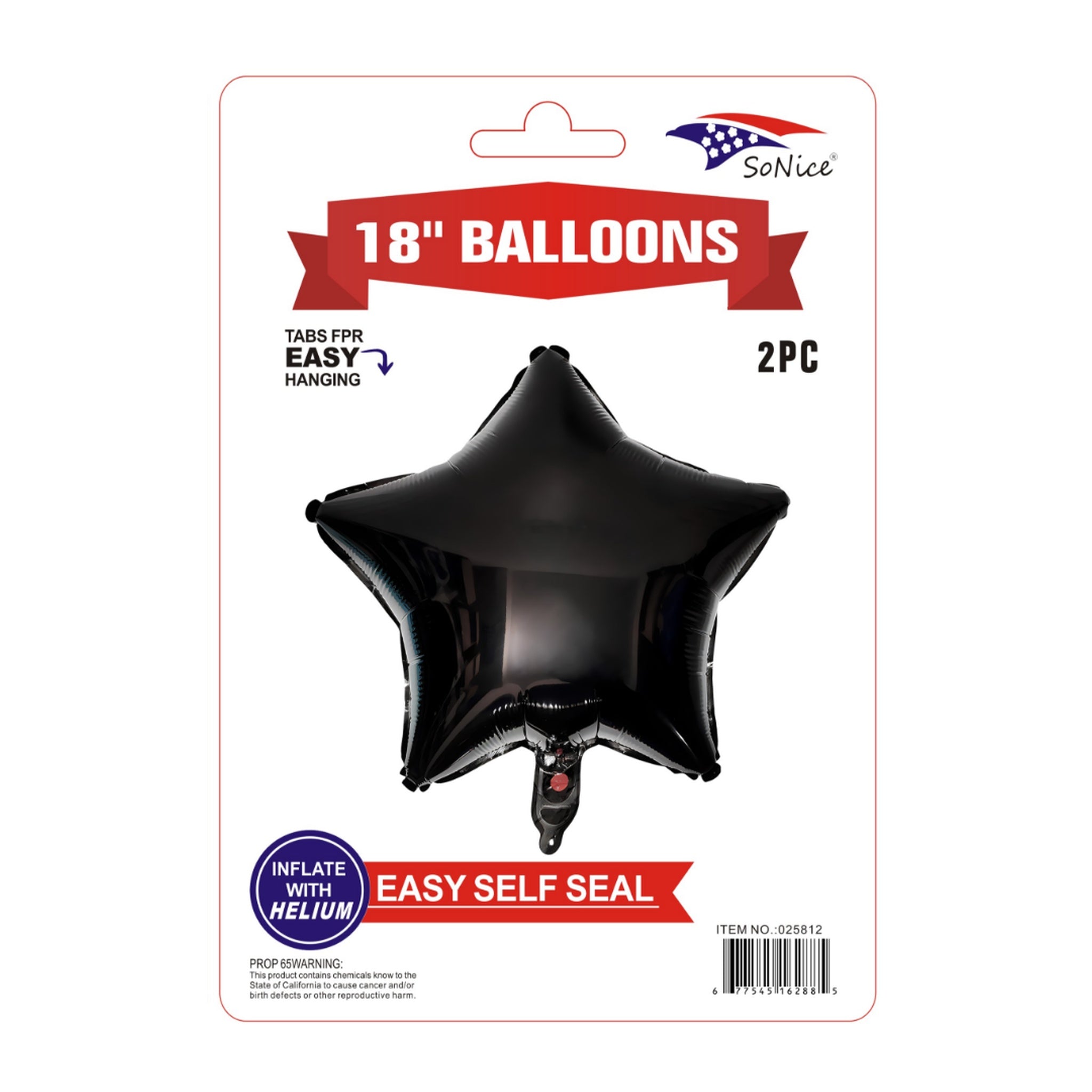 2Pc M/Balloon Star Black